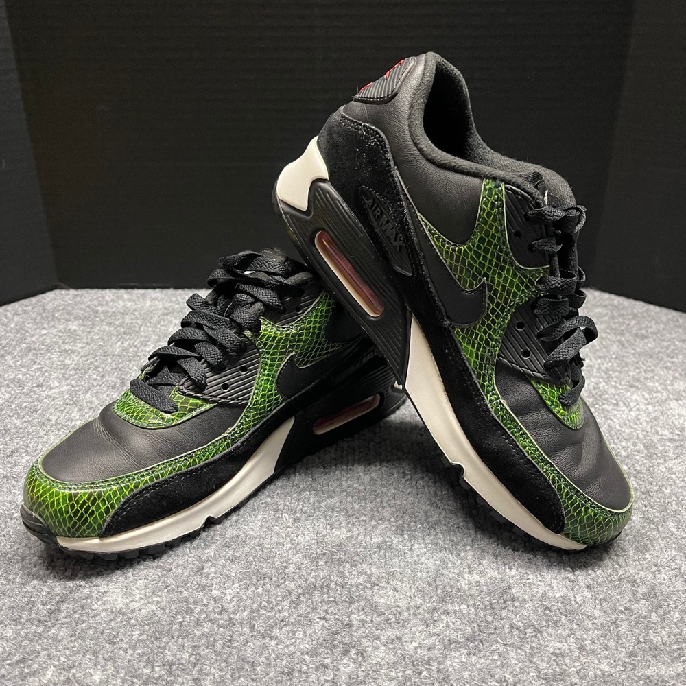 Nike Air Max 90 QS Shoes Mens 6.5 Green Python Black Cyber Snakeskin CD0916-001